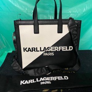 Karl Lagerfeld Handbag/Tote "Noveau" Black/White NWT Karl Lagerfeld